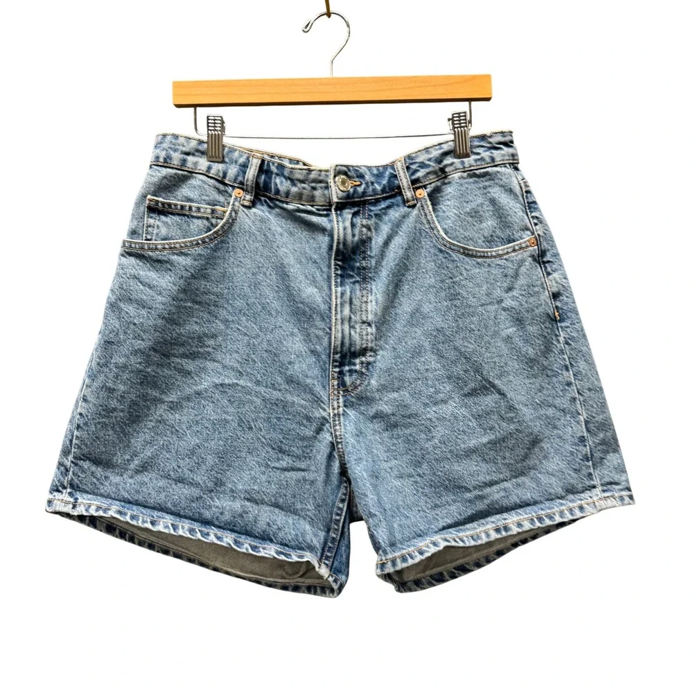 Zara Jean Shorts Womens 12 (33x5 ACTUAL)  Blue Denim High Rise Mom Classic
